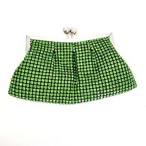 Elegant Green Crystal Clutch With Shoulder Strap